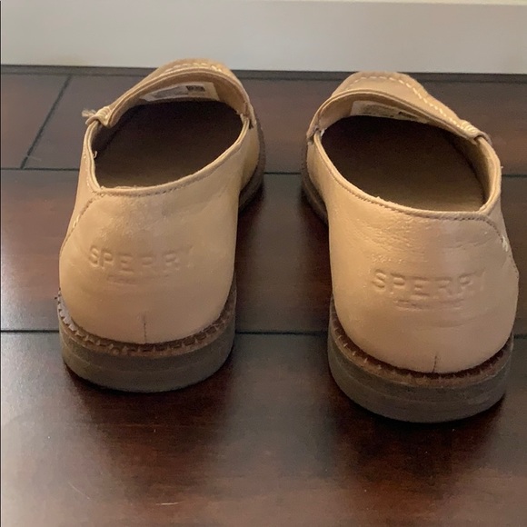 Tan leather flat loafers - Picture 3 of 5